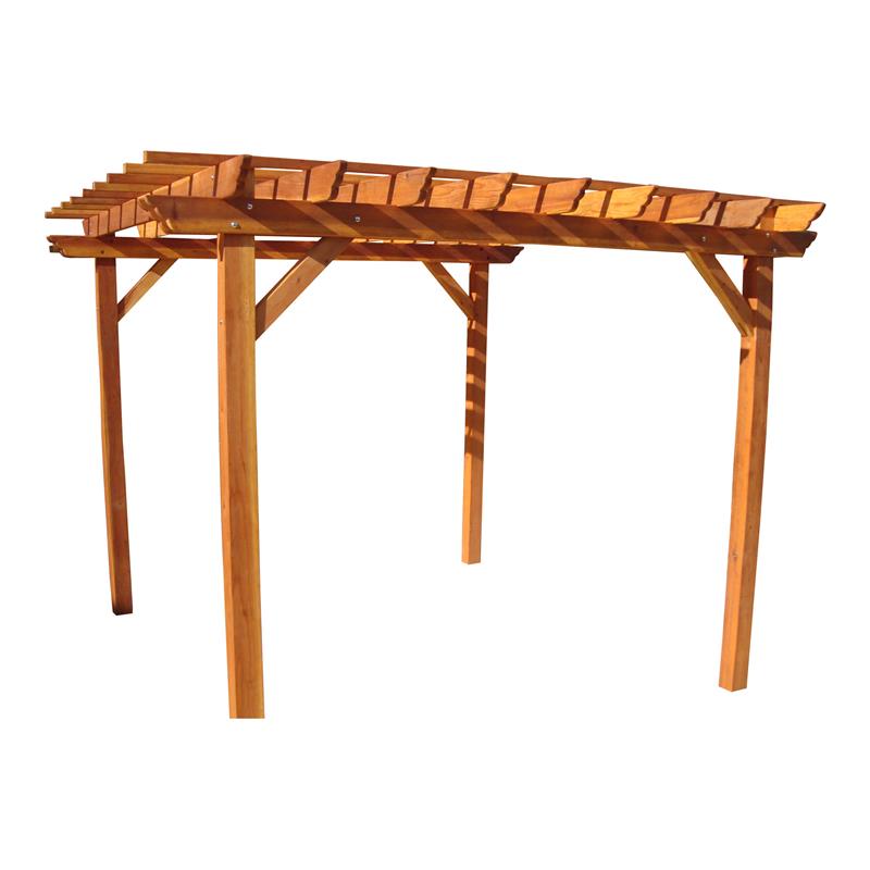 Afuera Living 14ft x 14ft Farmhouse Solid Wood Super Deck Pergola in Natural