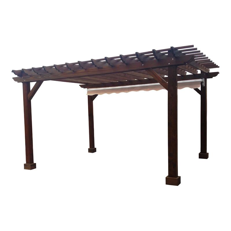 Afuera Living 16ftx16ft Farmhouse Solid Wood Super Deck Pergola - Mission Brown