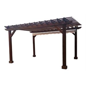 Afuera Living 18ftx18ft Farmhouse Solid Wood Super Deck Pergola - Mission Brown