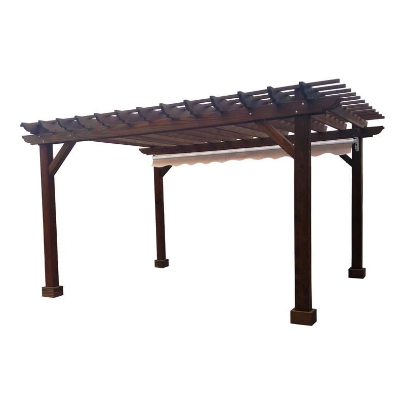 Afuera Living 20ftx20ft Farmhouse Solid Wood Super Deck Pergola - Mission Brown