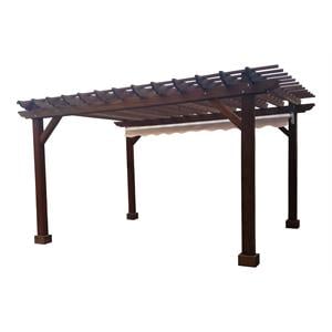 Afuera Living 20ftx20ft Farmhouse Solid Wood Super Deck Pergola - Mission Brown