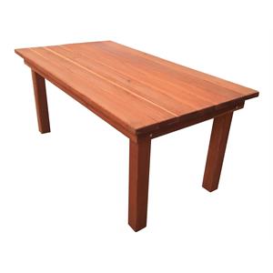 Afuera Living 72&quot Farmhouse Solid Wood Dining Table in Natural Heart Stain