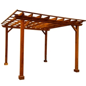 Afuera Living 12 ft. x 12 ft. Pacific Douglas Fir Wood Pergola in Multicolor
