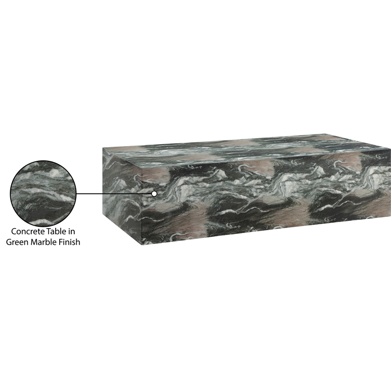Afuera Living Contemporary Green Concrete Indoor/Outdoor Coffee Table
