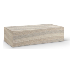 Afuera Living Travertine Finish Concrete Indoor/Outdoor Coffee Table