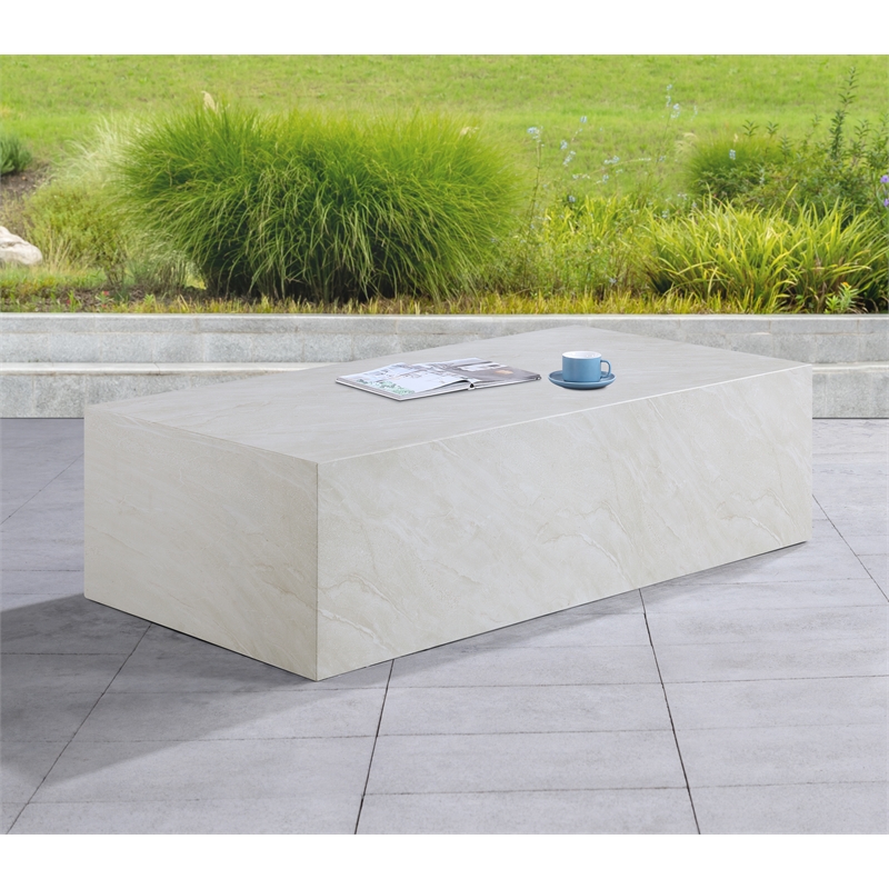 Afuera Living Contemporary Off White Concrete Indoor/Outdoor Coffee Table