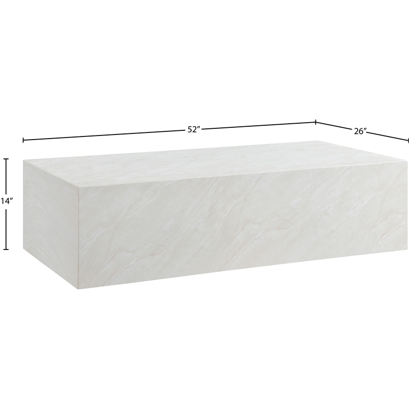 Afuera Living Contemporary Off White Concrete Indoor/Outdoor Coffee Table