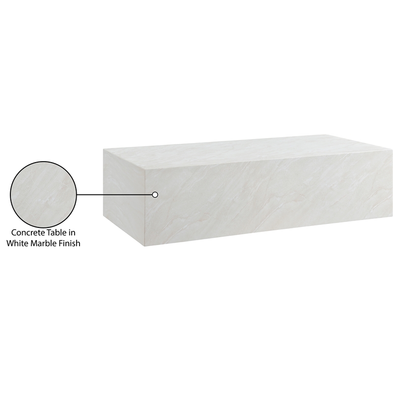 Afuera Living Contemporary Off White Concrete Indoor/Outdoor Coffee Table