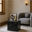 Afuera Living Contemporary Black Marble Finish Concrete Indoor/Outdoor End Table