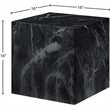 Afuera Living Contemporary Black Marble Finish Concrete Indoor/Outdoor End Table