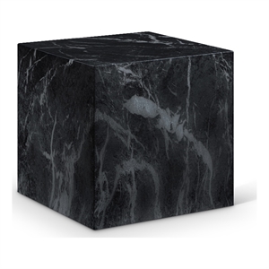 Afuera Living Contemporary Black Marble Finish Concrete Indoor/Outdoor End Table