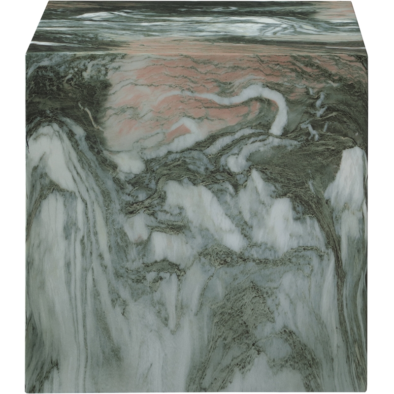 Afuera Living Contemporary Green Marble Finish Concrete Indoor/Outdoor End Table