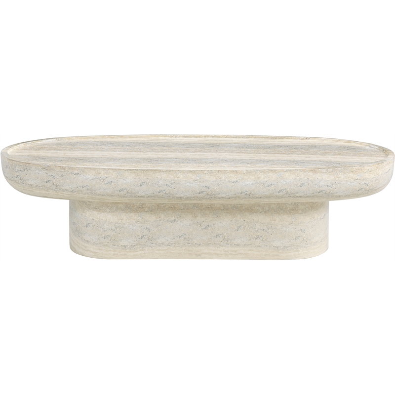 Afuera Living Travertine Finish Concrete Indoor/Outdoor Coffee Table
