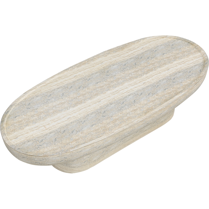 Afuera Living Travertine Finish Concrete Indoor/Outdoor Coffee Table