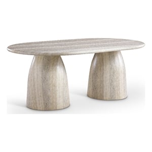 Afuera Living Contemporary 78&quot Travertine Indoor/Outdoor Concrete Dining Table