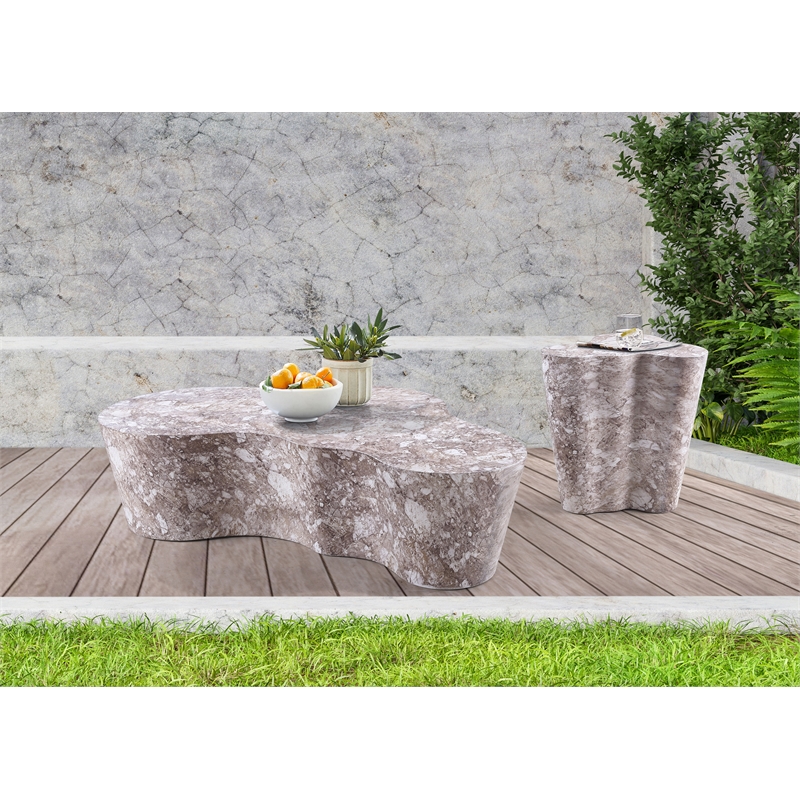 Afuera Living Contemporary Brown Indoor/Outdoor Concrete Coffee Table