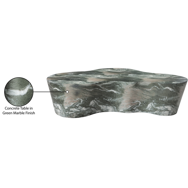 Afuera Living Contemporary Green Indoor/Outdoor Concrete Coffee Table