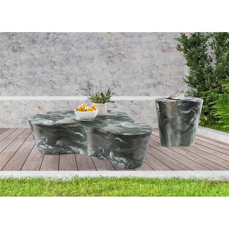Afuera Living Contemporary Green Indoor/Outdoor Concrete Coffee Table