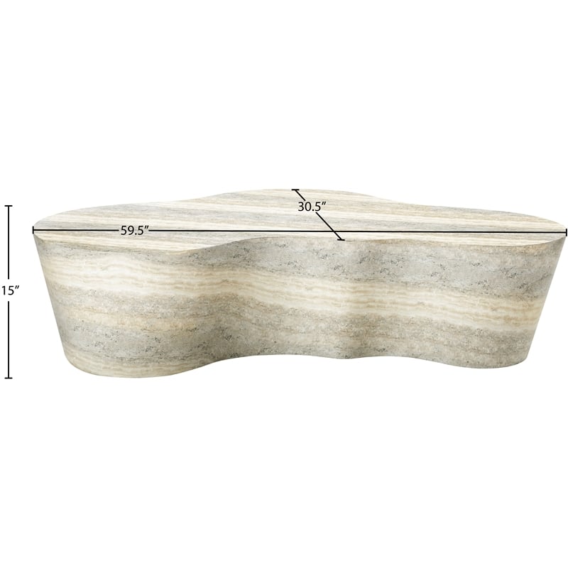 Afuera Living Indoor/Outdoor Concrete Travertine Finish Coffee Table