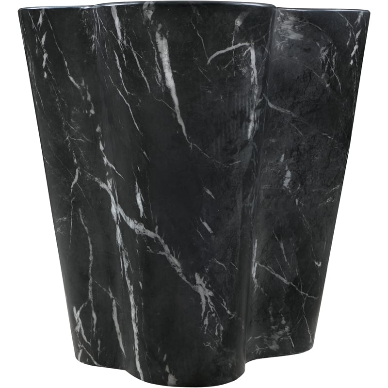Afuera Living Contemporary Black Indoor/Outdoor Concrete Marble Finish End Table
