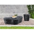 Afuera Living Contemporary Black Indoor/Outdoor Concrete Marble Finish End Table