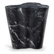 Afuera Living Contemporary Black Indoor/Outdoor Concrete Marble Finish End Table