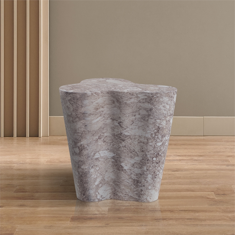 Afuera Living Contemporary Brown Indoor/Outdoor Concrete Marble Finish End Table