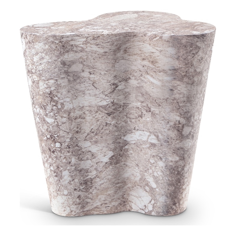 Afuera Living Contemporary Brown Indoor/Outdoor Concrete Marble Finish End Table
