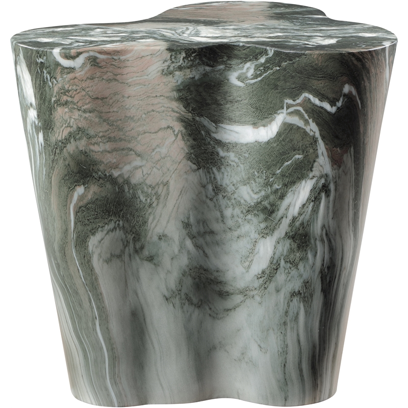 Afuera Living Contemporary Green Indoor/Outdoor Concrete Marble Finish End Table