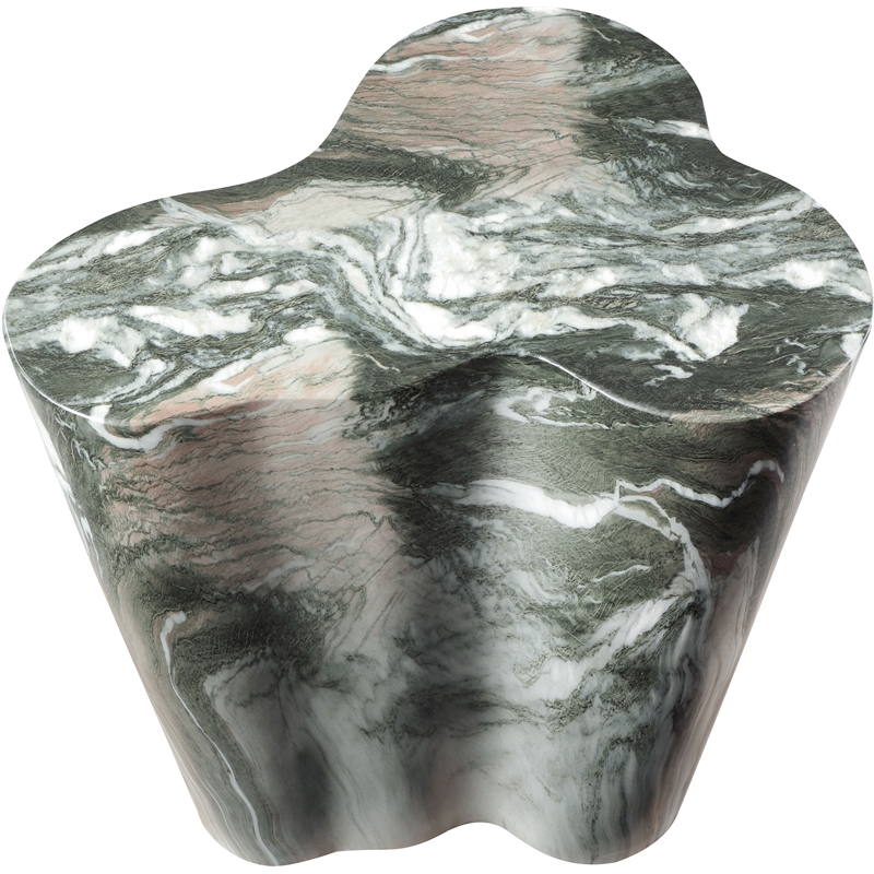 Afuera Living Contemporary Green Indoor/Outdoor Concrete Marble Finish End Table