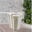 Afuera Living Contemporary Indoor/Outdoor Concrete Travertine Finish End Table