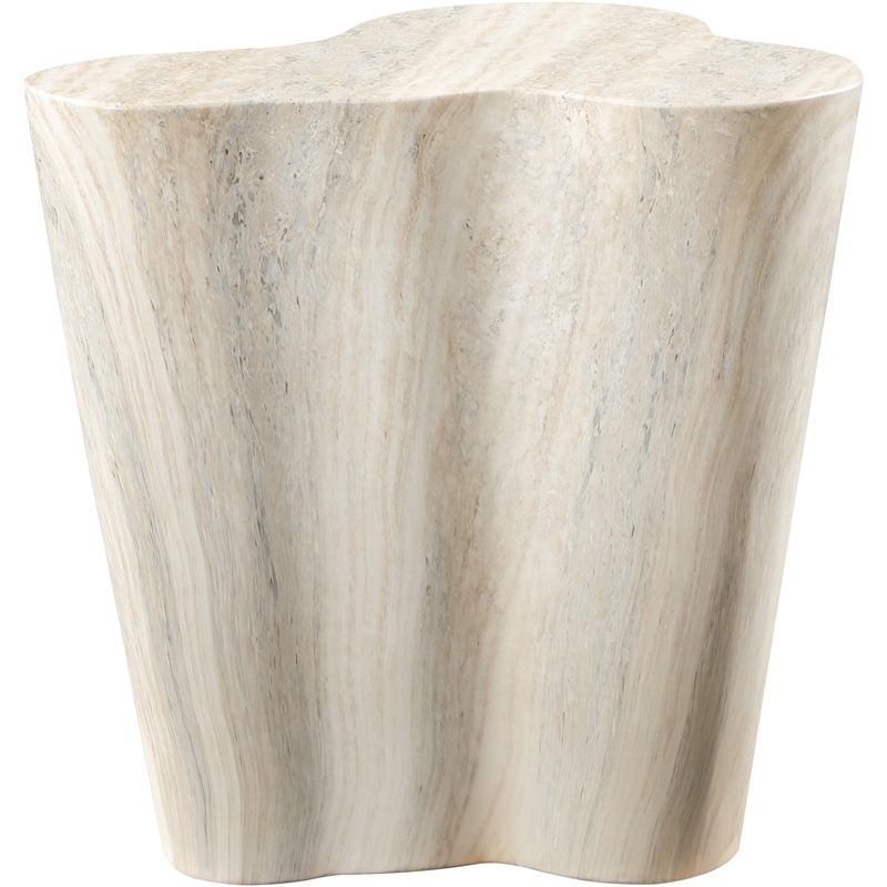 Afuera Living Contemporary Indoor/Outdoor Concrete Travertine Finish End Table