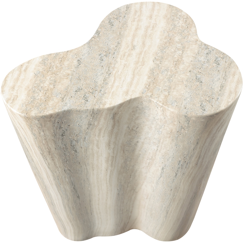 Afuera Living Contemporary Indoor/Outdoor Concrete Travertine Finish End Table