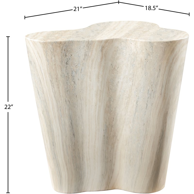 Afuera Living Contemporary Indoor/Outdoor Concrete Travertine Finish End Table