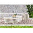 Afuera Living Contemporary Indoor/Outdoor Concrete Travertine Finish End Table