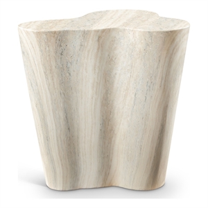 Afuera Living Contemporary Indoor/Outdoor Concrete Travertine Finish End Table