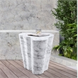 Afuera Living Contemporary White Indoor/Outdoor Concrete Marble Finish End Table