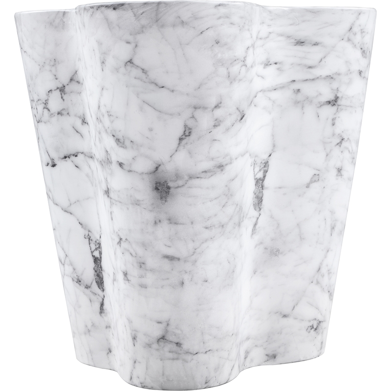 Afuera Living Contemporary White Indoor/Outdoor Concrete Marble Finish End Table