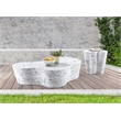 Afuera Living Contemporary White Indoor/Outdoor Concrete Marble Finish End Table