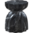 Afuera Living Contemporary Black Marble Finish Concrete Indoor/Outdoor End Table