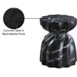 Afuera Living Contemporary Black Marble Finish Concrete Indoor/Outdoor End Table