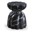 Afuera Living Contemporary Black Marble Finish Concrete Indoor/Outdoor End Table