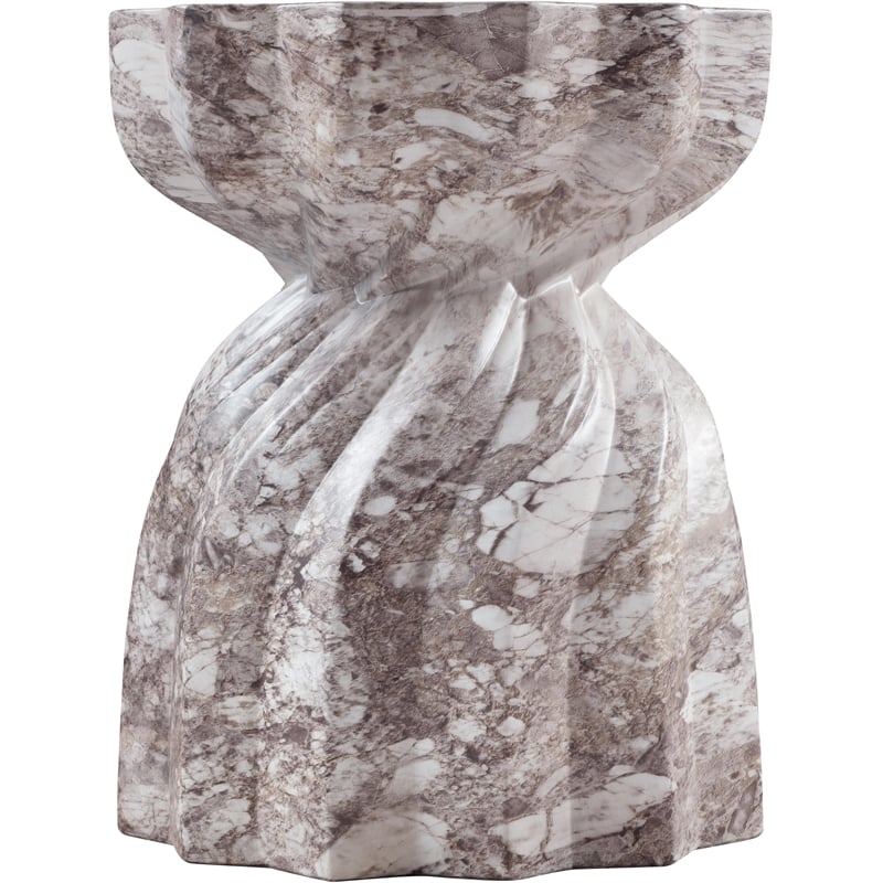 Afuera Living Contemporary Brown Marble Finish Concrete Indoor/Outdoor End Table