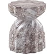 Afuera Living Contemporary Brown Marble Finish Concrete Indoor/Outdoor End Table