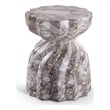 Afuera Living Contemporary Brown Marble Finish Concrete Indoor/Outdoor End Table