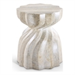 Afuera Living Contemporary Travertine Concrete Indoor/Outdoor End Table