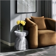 Afuera Living Contemporary White Marble Finish Concrete Indoor/Outdoor End Table
