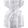 Afuera Living Contemporary White Marble Finish Concrete Indoor/Outdoor End Table
