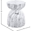 Afuera Living Contemporary White Marble Finish Concrete Indoor/Outdoor End Table