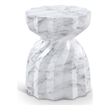 Afuera Living Contemporary White Marble Finish Concrete Indoor/Outdoor End Table